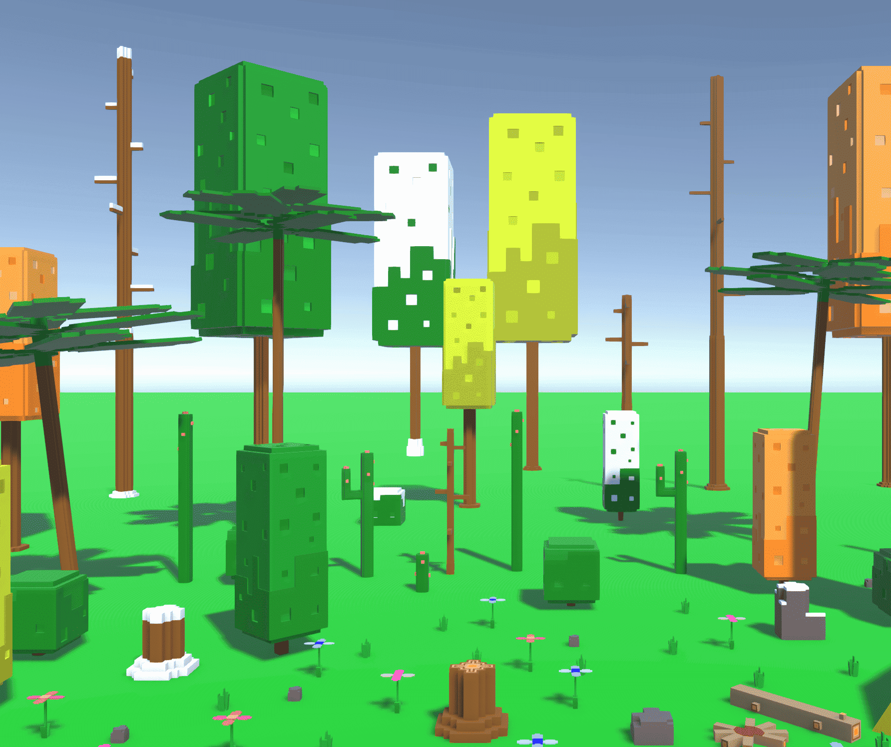 Stylized Voxel Trees Pack – Fantasy Low Poly Forest